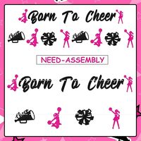 Born to Cheer Banner-Set Cheerleading-Party-Dekorationen Cheer-Themen-Party-Dekoration Hot Pink Schwarz Glitzerpapier