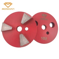 Plaque de meulage diamantée grain 3 pouces 16 CPS avec 3 segments pour sol en béton