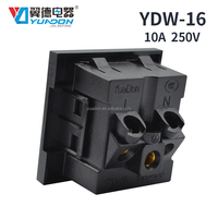 YUADON YDW-16 Nouvelle prise murale AC 10A à 5 trous à enclenchement rapide, entièrement en cuivre, certifiée CCC, avec porte de sécurité, compatible AUS US