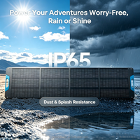 Panneau solaire portable pliable ALECTER bleu 200W |   Panneau solaire étanche IP65 pour camping, randonnée, pêche, extérieur, camping-car, van, bateau, réseau