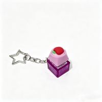 Porte-clés mignon anti-stress avec bouton de clavier, bouton à pression, bouton fruit et bouton lumineux