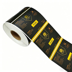 Étiquette de bouteille de vin personnalisée texturée en relief avec feuille d'or UV en cuivre - Product Image 1