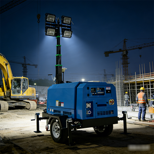 Générateur diesel 7M, tour d'<span class=keywords><strong>éclairage</strong></span> LED mobile, mât télescopique, étanche IP67, angle <span class=keywords><strong>de</strong></span> faisceau <span class=keywords><strong>de</strong></span> 360°, 4x400W, <span class=keywords><strong>éclairage</strong></span> extérieur portable - Product Image 2