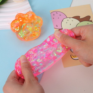 New Trending Maltose Colorful Ribbon Cat Paw <b>Squeeze</b> Toy Decompression Stress Relief Toy <b>Squeeze</b> Stress <b>Ball</b> Classic Gift - Product Image 2