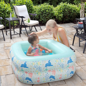 Doctor Dolphin Piscines portables faciles à installer Piscine gonflable extérieure à <span class=keywords><strong>2</strong></span> anneaux pour enfants - Product Image 1
