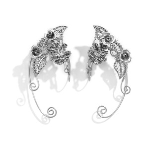 Elf Ear Cuffs - No Pierced Leaf Design Clip-On Earrings For Cosplay