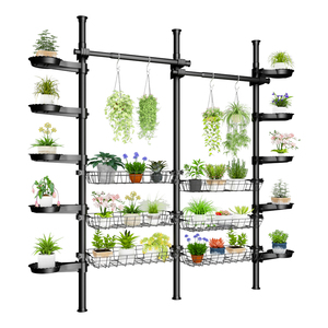 Support de plantes robuste et épaissi au <span class=keywords><strong>design</strong></span> moderne, étagère à fleurs réglable pour balcon - Product Image 1