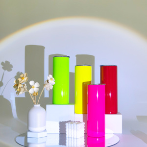 Tasses vierges de sublimation à double paroi de Noël 20oz gobelets en acier inoxydable avec paille gobelets blancs de sublimation droits - Product Image 2