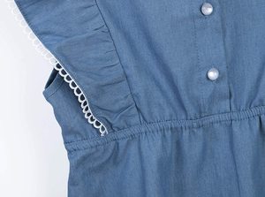 Abito da bambina in Denim <span class=keywords><strong>di</strong></span> cotone organico vestito da bambina abiti da bambina con volant e bambine - Product Image 5