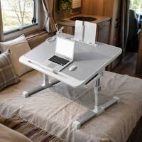 Bureau d'ordinateur pliable avec logo personnalisé, support pour ordinateur portable réglable en hauteur, table portable avec tiroir pour le travail et les études au lit