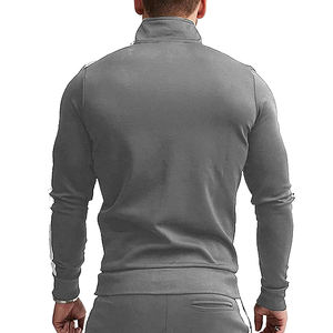 Survêtement Homme Gym Full Zip Hoodie Joggers Polaire Couleur Unie Ensemble Confortable Logo Personnalisé Ensembles de Survêtement Homme Tricoté - Product Image 2