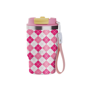 2025 nouvelle tasse à café Double pailles avec isolation en acier inoxydable 304 tasse de voiture Portable avec corde pour voyage - Product Image 6