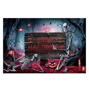 Neues Design Polyester Halloween Hintergrund für Halloween Party Dekorationen liefert Hintergrund Indoor Outdoor Home Wand dekoration