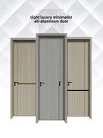 Porte intérieure personnalisée entièrement en aluminium, résistante à l'humidité, imperméable, écologique, sans formaldéhyde, anti-termites, silencieuse et simple