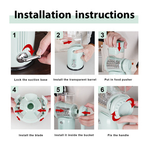 キッチンツールプラスチック製ガジェット野菜カッターポテトカッターラウンドロータリーチーズおろし金多機能機械野菜スライサー - Product Image 3