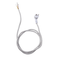 Câble d'alimentation blanc à extrémités nues, norme européenne IEC CEE 2 broches SJTW, 1,5 m, 3 conducteurs, connexion prise, IP35, pour ordinateur et usage domestique