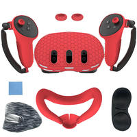 Pack de protection VR : Housse en silicone, masque anti-transpiration, coussinet facial, cache-lentille, et poignées de manette pour Meta Quest 3