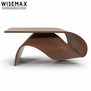 WISEMAX FURNITURE Luxury creative wood table modern restaurant furniture kitchen art unique shaped solid wood dining tables set