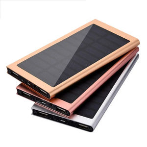 공장 도매 슬림 휴대 전화 태양 에너지 전원 은행 10000mah 전원 은행 휴대용 충전기 LED 외부 배터리 PowerBank - Product Image 1