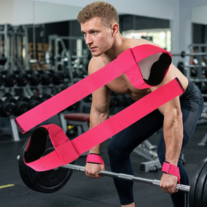 SAAR INDUSTRIES OEM Customized Adjustable Comfortable Anti-Slip Gym Bodybuilding Weightlifting <b>Straps</b> Cotton No Stretch Loop - Product Image 1