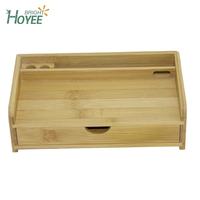 Antique en bambou Porte-Crayon avec tiroir pour ranger et organiser