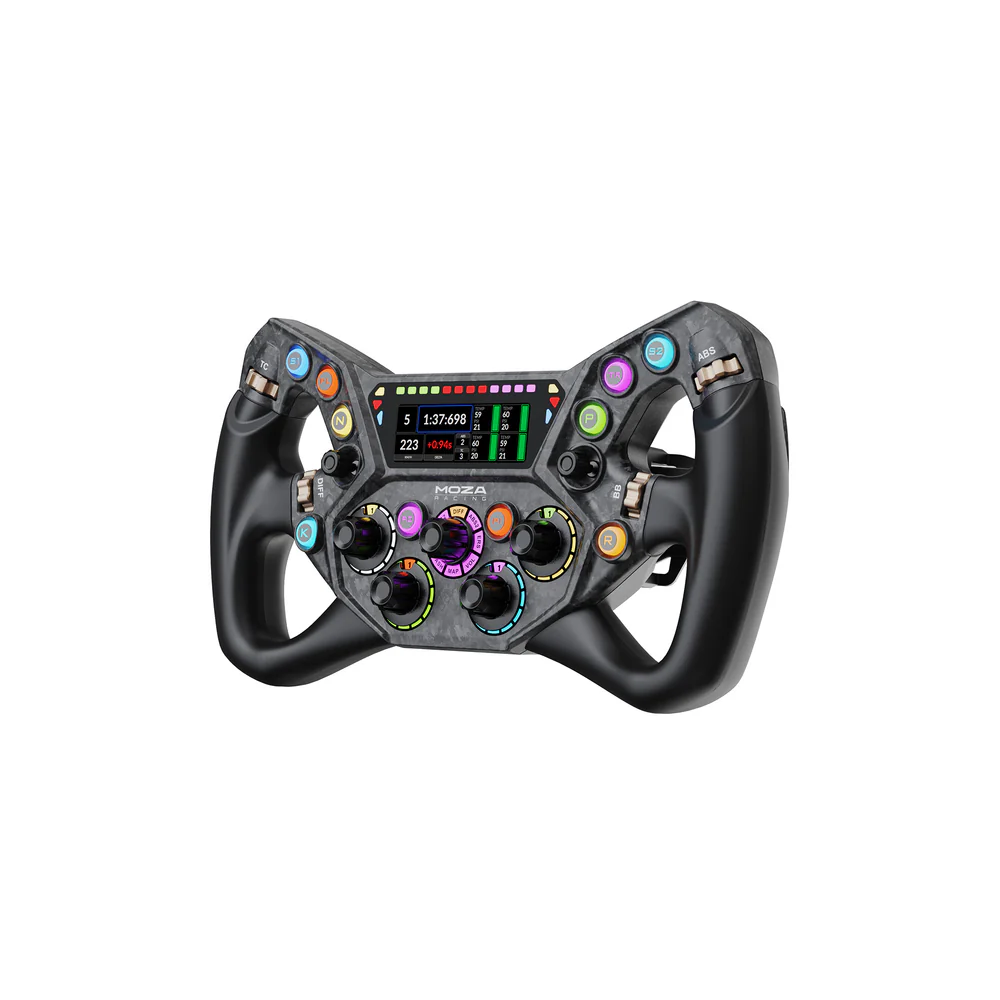 ORANGLES MOZA KS Pro 300mm GT Steering Wheel | 2.99" HD Display, Wireless Motion Sensing, Forged Carbon Paddles, for PC/Steam Deck & Third-Party Bases – Kuwait - high resolution display - exposing craftsmanship - Image 2 of 6 | built for everyone | MOZA KS Pro 300mm GT Steering Wheel | 2.99" HD Display, Wireless Motion Sensing, Forged Carbon Paddles, for PC/Steam Deck & Third-Party Bases – Kuwait for sale Georgia | Free Shipping ORANGLES