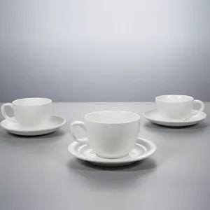 PITO工厂白色圆形陶瓷餐厅咖啡厅中式陶瓷茶杯