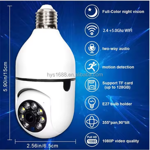 Prix bas Usine Chaude En Gros Sans Fil <span class=keywords><strong>Wifi</strong></span> <span class=keywords><strong>E27</strong></span> Lampe Caméra De Sécurité avec Audio Bidirectionnel Vision Nocturne Ampoule Caméra 360 Degrés - Product Image 2