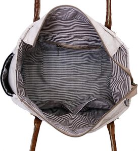 <span class=keywords><strong>Sac</strong></span> fourre-tout en toile <span class=keywords><strong>beige</strong></span> personnalisé BSCI pour femmes, grand format, avec poches, pochette pour ordinateur portable, <span class=keywords><strong>sac</strong></span> à main en toile - Product Image 2