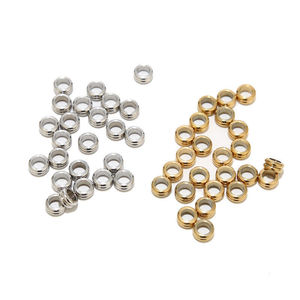 Separadores de Espiga con Orificio Grande |   Separador de Discos de Acero Inoxidable Chapado en Oro PVD de 18K para Fabricación de Joyería, Pulseras y Collares - Product Image 2