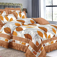 Ensemble de housse de couette de luxe en polyester/coton tissé moderne, taille King, 6 pièces, 1 housse de couette & 1 drap & 4 taies d'oreiller
