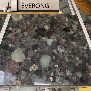 Marbre Breccia Naturel <span class=keywords><strong>Paris</strong></span> Spring, Pierre Sombre de Luxe avec Veines Breccées Multicolores pour Murs Décoratifs et Plans de Travail - Product Image 1