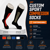 Chaussettes de compression personnalisées avec logo, chaussettes de voyage durables pour les longs trajets et le confort en avion