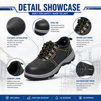 Chaussures de travail en cuir résistantes aux perforations avec embout en acier pour la sécurité sur les chantiers de construction