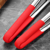 Pinces de service robustes en acier inoxydable pour cuisine domestique, outils de cuisson et de barbecue, avec poignée en silicone antidérapante, verrouillables, pour grillades et manipulation des aliments en toute sécurité