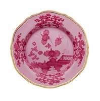 Service de vaisselle rose floral en porcelaine fine avec assiette de présentation, assiette à dessert de mariage et assiettes à dîner à bord doré, ensemble de vaisselle bleue