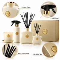 Nouveau Coffret Cadeau Luxe Bougie Parfumée et Diffuseur à Bâtonnets – Rose Personnalisée pour Aromathérapie et Parfum d'Ambiance pour Fêtes et Événements
