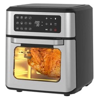 Freidora de Aire de Acero Inoxidable, Horno Deshidratador Multifunción 15L, Electrodoméstico de Cocina Inteligente Digital con 10 Programas Preestablecidos, para el Hogar, Alemán