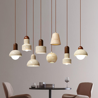 Luminaire suspendu en pierre naturelle travertin de style médiéval Wabi Sabi, luminaire de plafond LED pour îlot de cuisine, luminaire pour la maison, hôtel, décoration