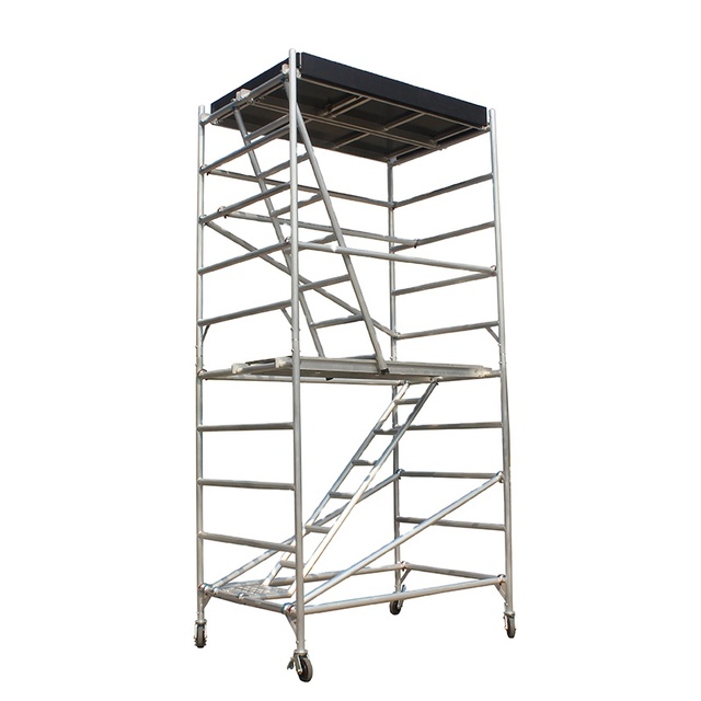 Heavy Duty Mobile Scaffold Tower Ladder 3m 5m 6m 12m Aluminium Alloy Rolling Scaffolding with TUV Certificate