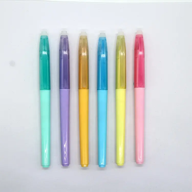 Luz Soft Color sensível ao calor Erasable Highlighter Pen 6pcs por conjunto