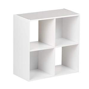 Étagère de rangement en bois blanche à 4 cubes, bibliothèque fonctionnelle, petites étagères de rangement en bois, organisation des épices, armoire à vin, boîte de 1 mm - Product Image 1