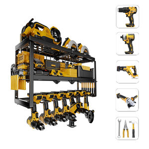 Organizador de Herramientas Eléctricas con 4 Ranuras para Taladros, Soporte de Pared para Garaje, Organización Flexible y Plegable de Metal y Hierro para Armario - Product Image 2