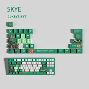 Ensemble de touches de <span class=keywords><strong>clavier</strong></span> mécanique Valorant, 29 touches, PBT, sublimation par transfert thermique, touches de jeu artisanales pour commutateurs MX - Product Image 4