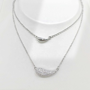 high quality plata 925 silver women Flower Pendant <b>Necklace</b> gift wedding cubic zirconia Rhodium Plated dainty layered <b>necklaces</b> - Product Image 3