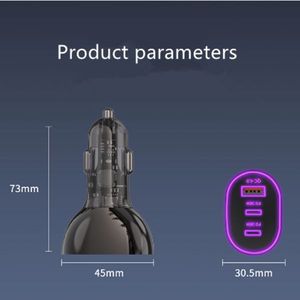 ที่ชาร์จไฟในรถความเร็วสูง30W แบบคู่ Qc4.0อะแดปเตอร์ที่จุดบุหรี่ LED 3พอร์ต85W สำหรับโทรศัพท์มือถือ - Product Image 2