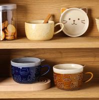 Cadeau promotionnel Tasse à eau pour couples Tasse à café en céramique mignonne avec couvercle
