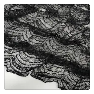 Wedding Dresses Fabrics Ruffle Tulle Feather Trim Fabric Black Lace Sewing