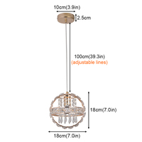 Lampe suspendue pour îlot de cuisine en fer avec douille E27 E26, diamètre 18 cm, hauteur réglable 100 cm, 110V 220V