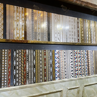 Carreaux de bordure décoratifs en céramique dorée argentée 10x600/20x600/40*600 pour murs intérieurs